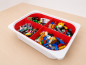 Preview: Organizer für IKEA TROFAST Box 42×30×10 cm mit 4 Fächern in Rot