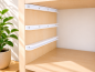 Preview: Close-up of the rail system for IKEA TROFAST storage boxes made from durable PLA-left