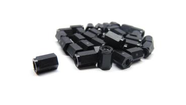 Preview: Nylon Abstandshalter M3 x 8 mm | Innengewinde beidseitig | Ø 6 mm | PA6 Schwarz