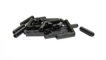 Preview: Nylon Abstandshalter M3 x 25 mm | Innengewinde beidseitig | Ø 6 mm | PA6 Schwarz