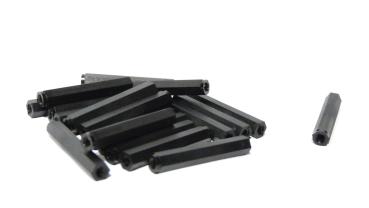 Preview: Nylon Abstandshalter M3 x 35 mm | Innengewinde beidseitig | Ø 6 mm | PA6 Schwarz