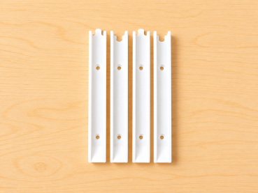 White rail system for IKEA TROFAST storage boxes in IKEA KALLAX shelves