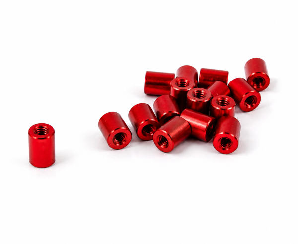 Aluminium Abstandshalter M2 x 5 mm | Female-Female | Rot eloxiert