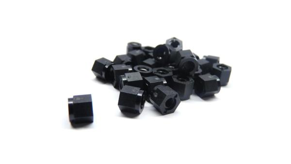 Nylon Abstandshalter M3 x 5 mm | Innengewinde beidseitig | Ø 6 mm | PA6 Schwarz