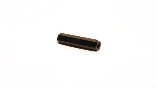 Nylon Abstandshalter M3 x 25 mm | Innengewinde beidseitig | Ø 6 mm | PA6 Schwarz
