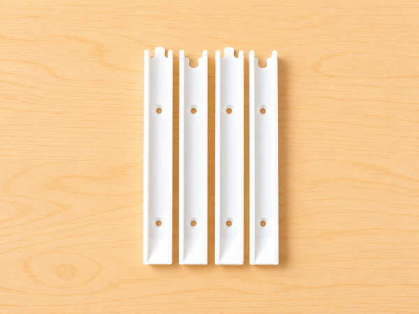 White rail system for IKEA TROFAST storage boxes in IKEA KALLAX shelves
