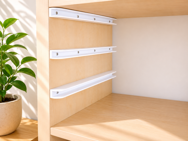 Close-up of the rail system for IKEA TROFAST storage boxes made from durable PLA-left